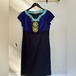 Boden Colorblock Beaded Sheath Dress